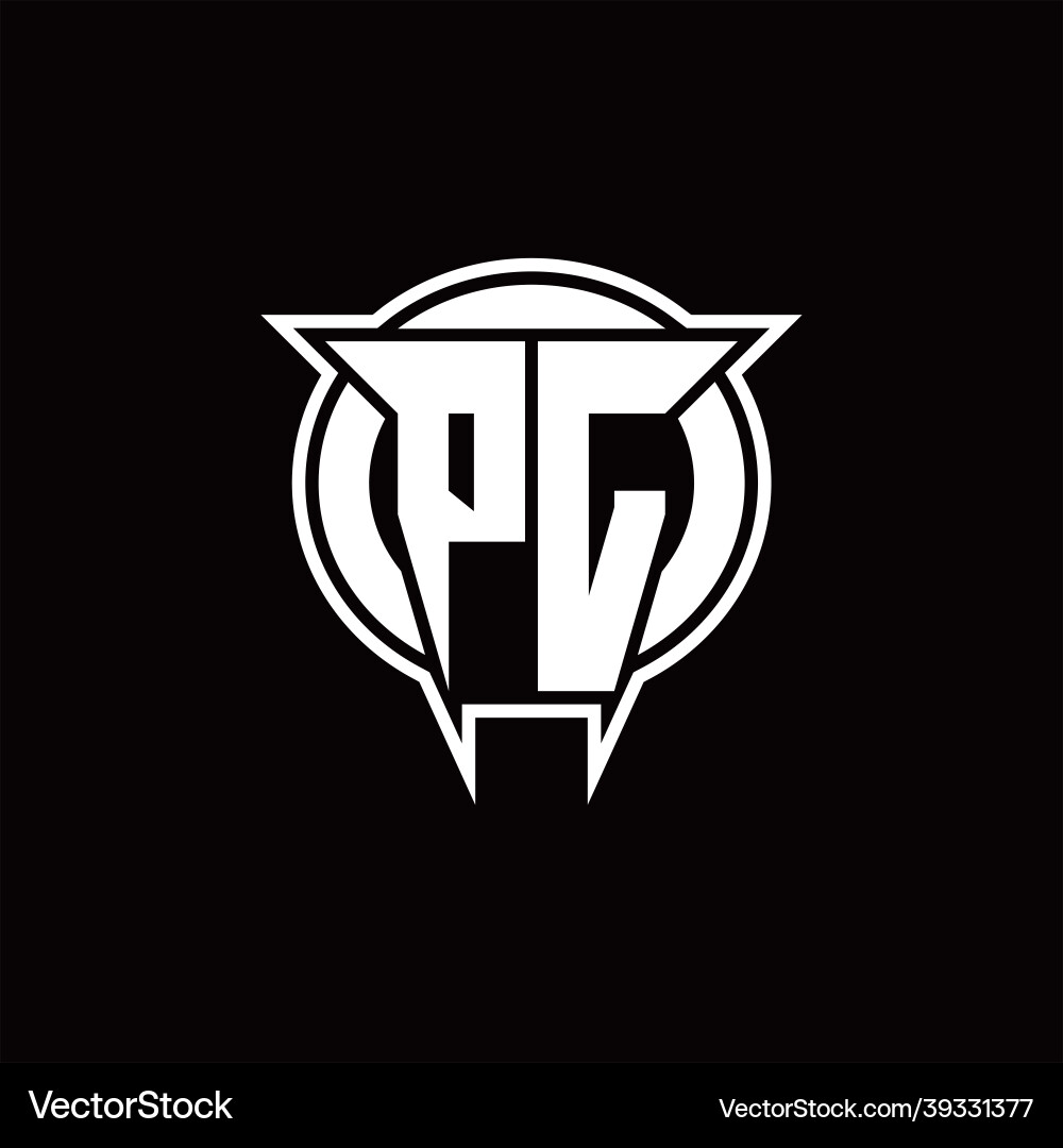 Pl logo monogram with circle rounded shape design vector image