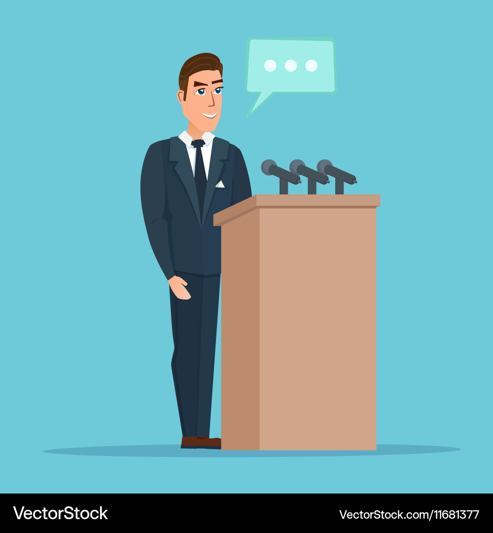 Public Speaker Delivering a Speech vector image