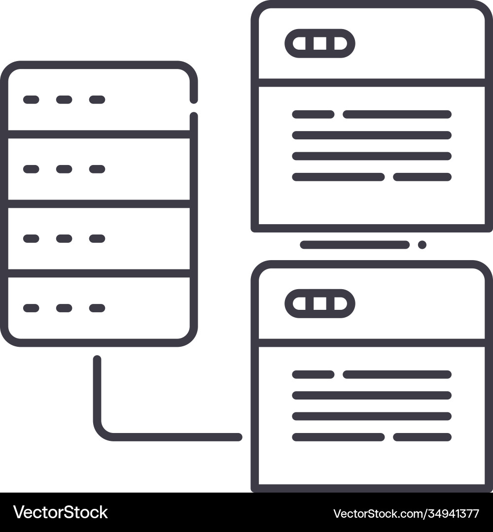 Relational database icon linear isolated Vector Image