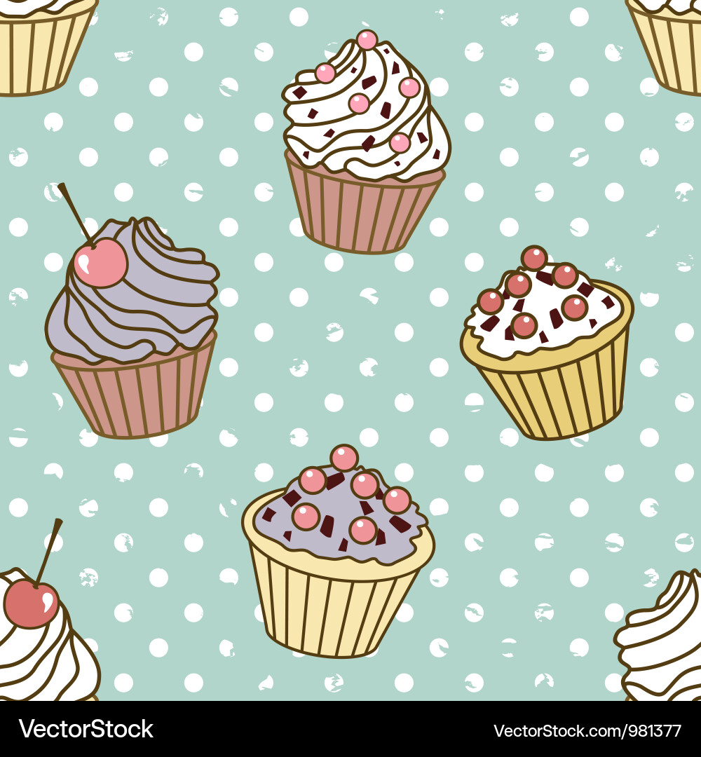 Retro Cake Pattern vector image