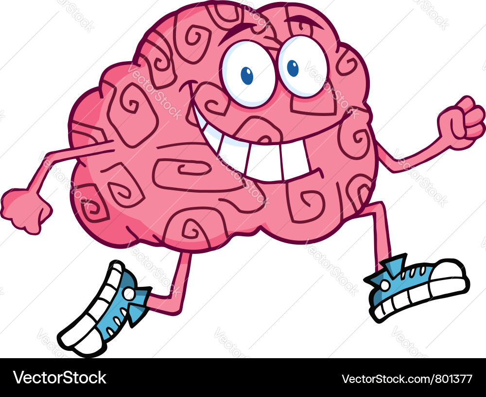Running Brain Character vector image