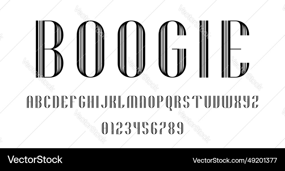 Set of alphabets font letters and numbers Set of alphabets font letters and numbers vector image