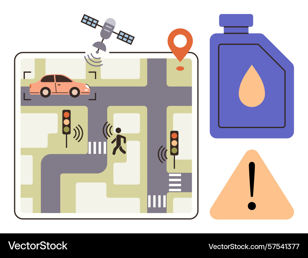 Smart traffic system concept with navigation Smart traffic system concept with navigation vector image