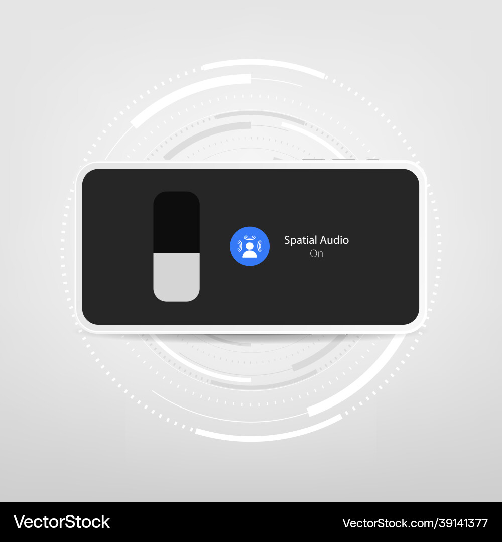 Smartphone with spatial audio function on screen vector image
