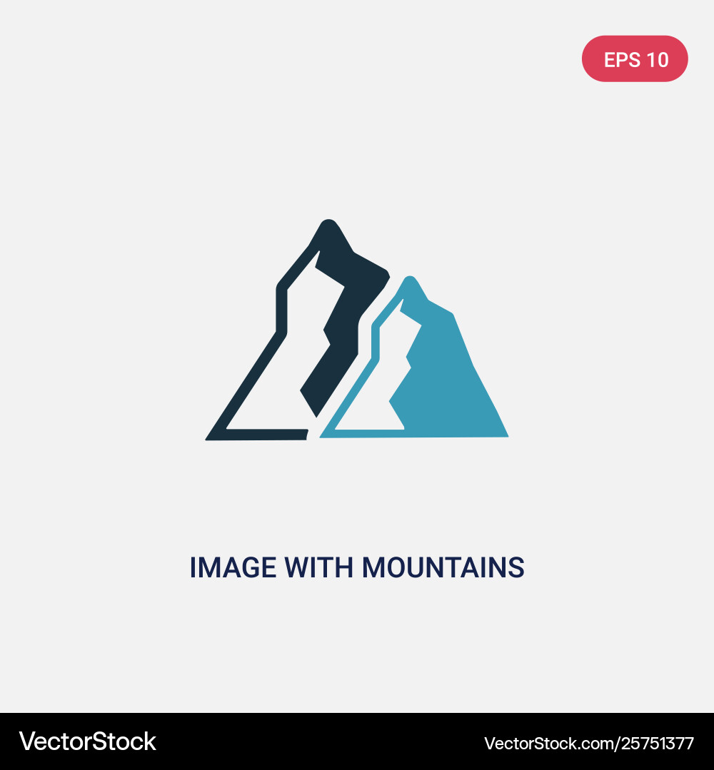 Two color image with mountains icon from user Two color image with mountains icon from user vector image