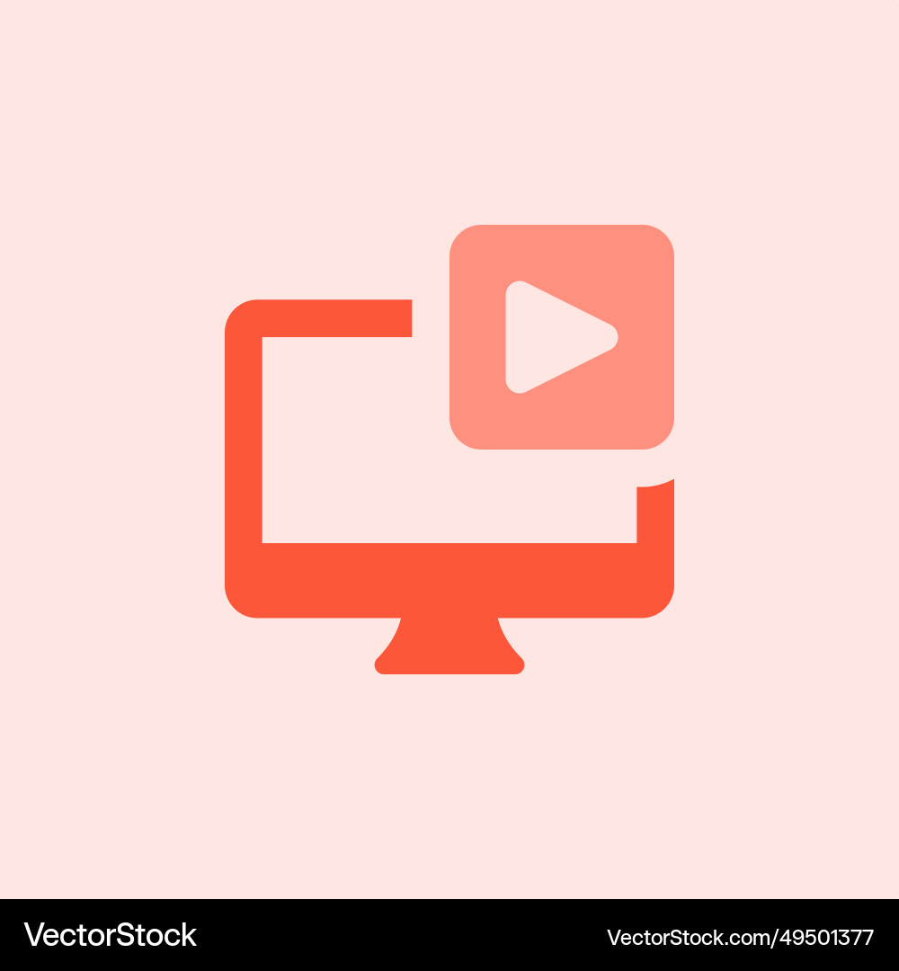 Visual media displayed on computer screen vector image