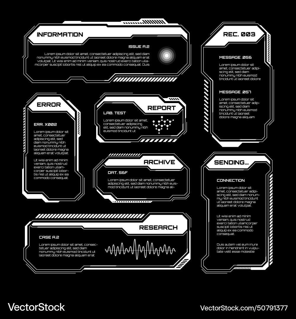 White futuristic hud ui elements sci-fi user White futuristic hud ui elements sci-fi user vector image