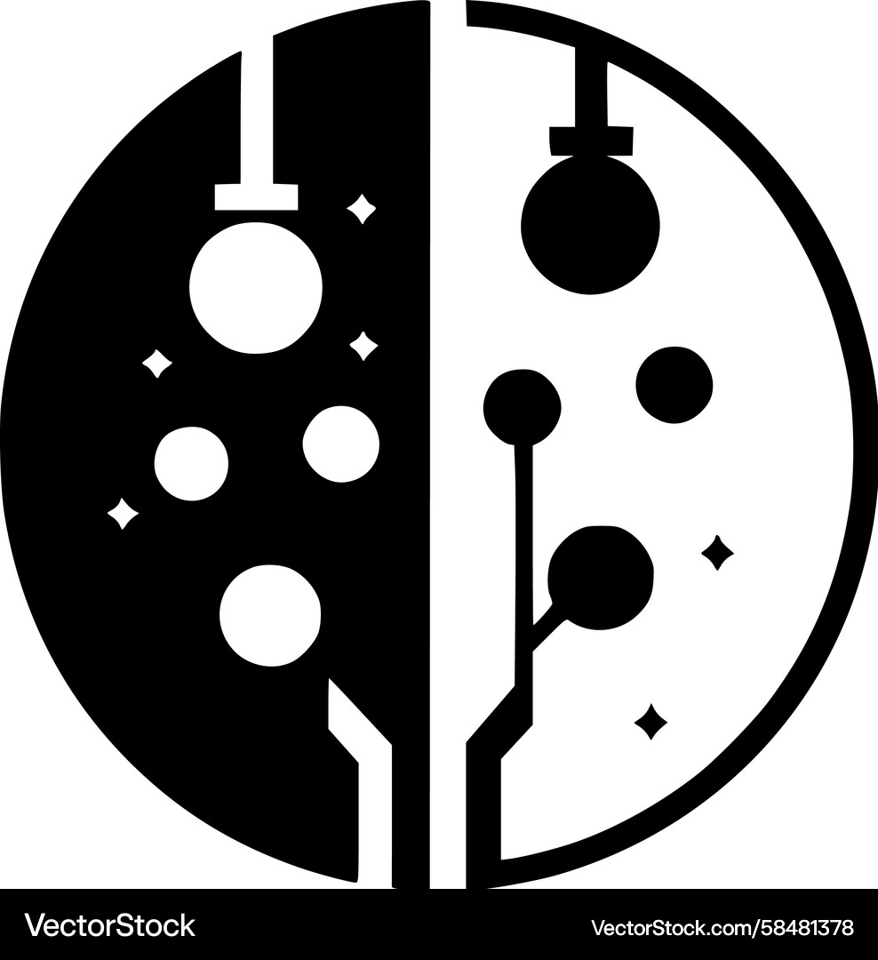 Abstract Circuit Connection Symbol Vector Image