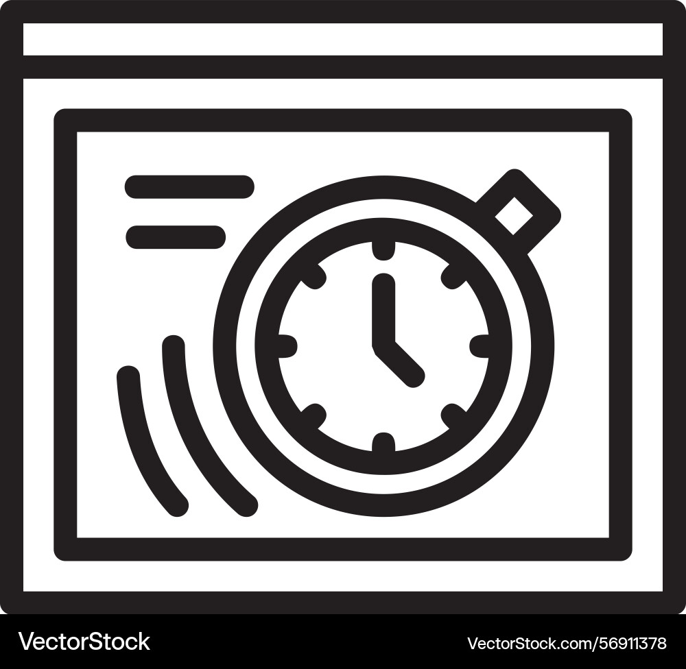 Alarm clock linear style icon design Vector Image