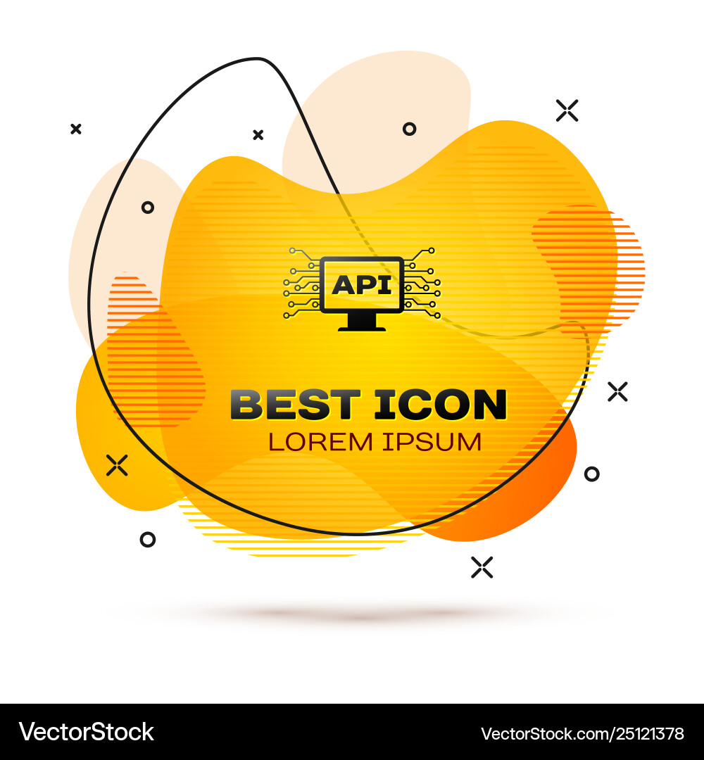 Black computer api interface icon isolated Black computer api interface icon isolated vector image
