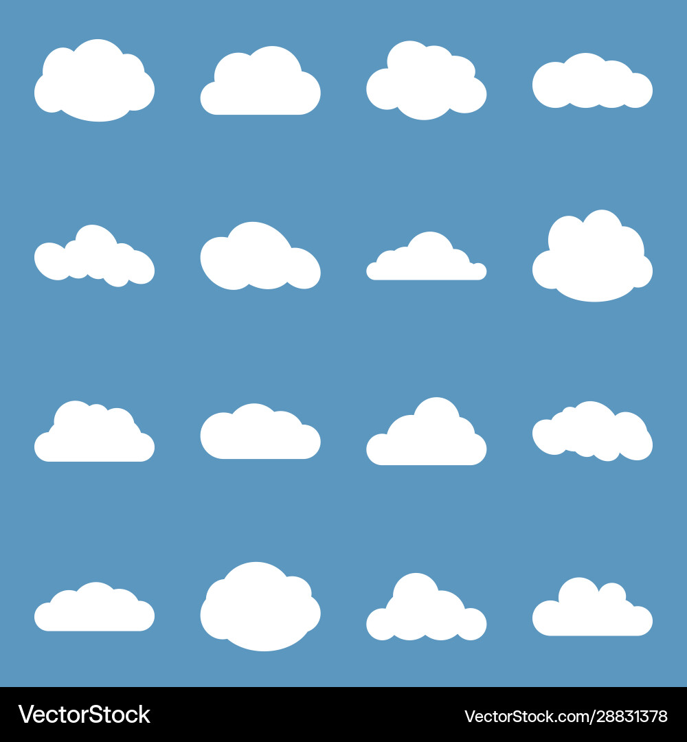 Cloud web icons set simple symbols collection Cloud web icons set simple symbols collection vector image