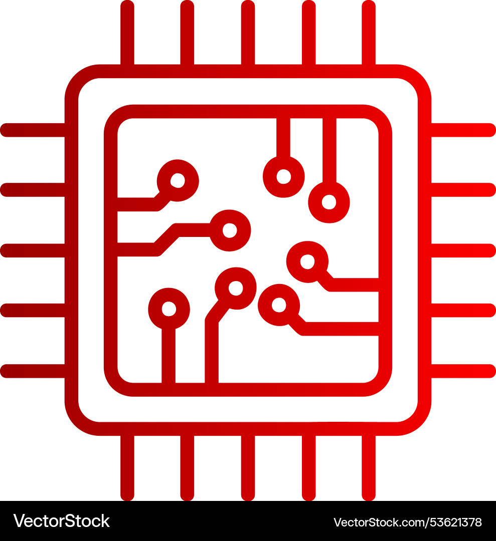 Cpu line gradient icon Vector Image
