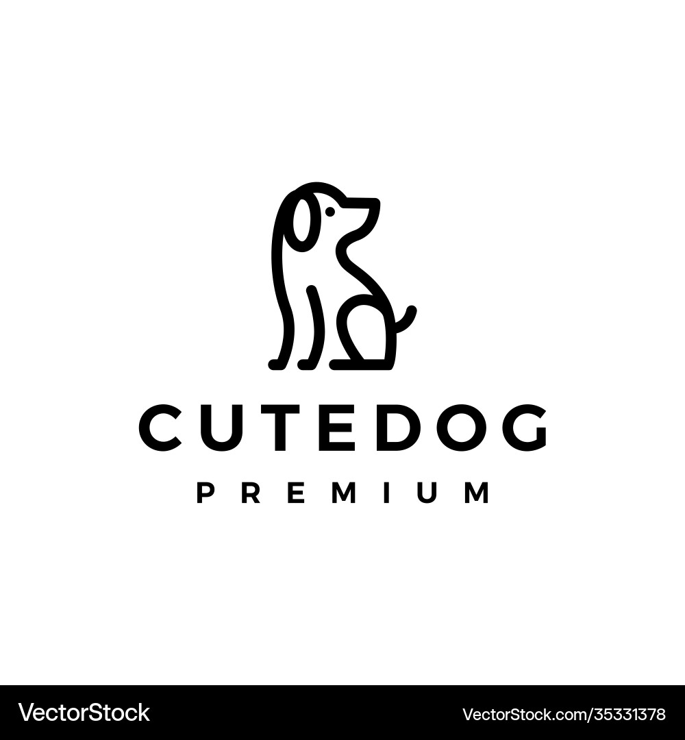 Cute Dog Logo Icon - Puppy Vector Image