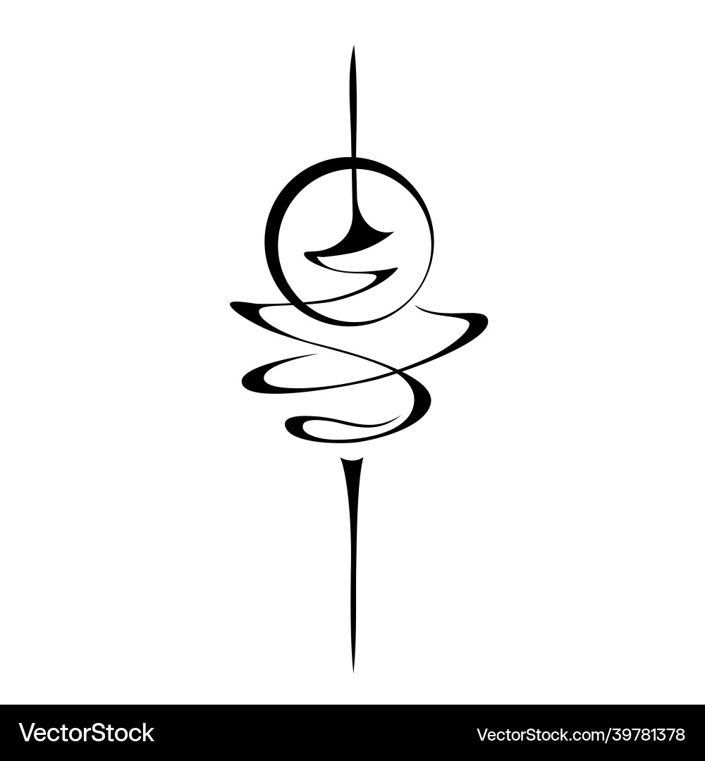 Decorative abstract vertical element with circle Decorative abstract vertical element with circle Vector Image