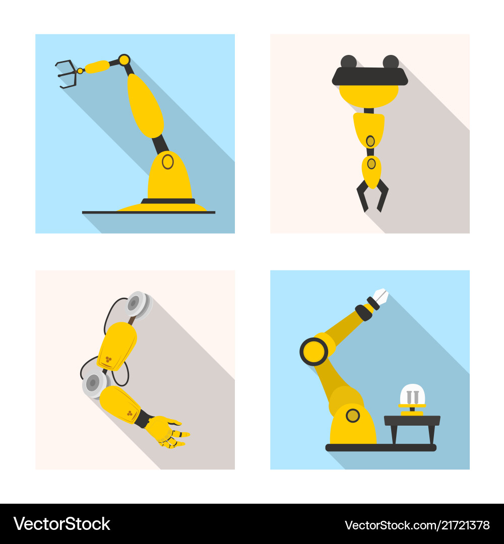 Design of robot and factory symbol Vector Image