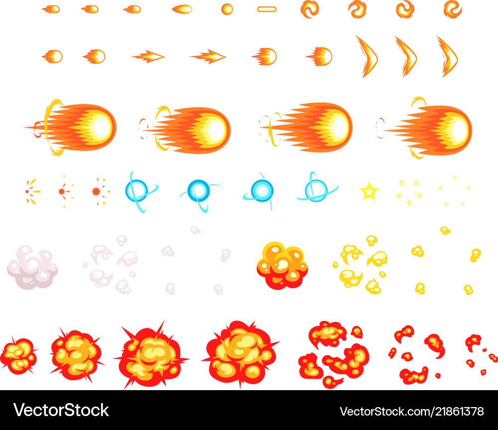 Dynamic Shoot Game Sprites vector image
