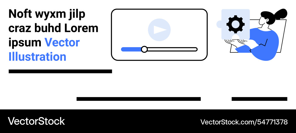Engaging visual content with text video player Engaging visual content with text video player vector image