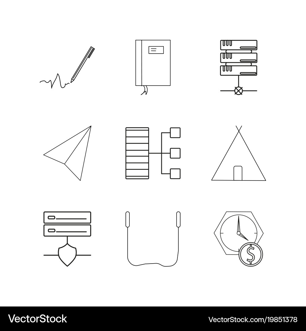 Essential linear icon set simple outline icons vector image