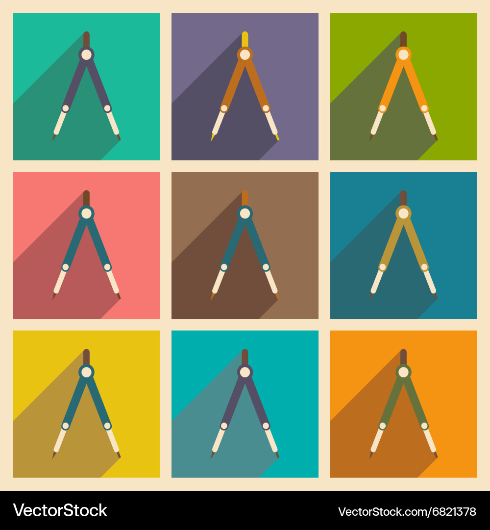 Flat with shadow concept and mobile application vector image