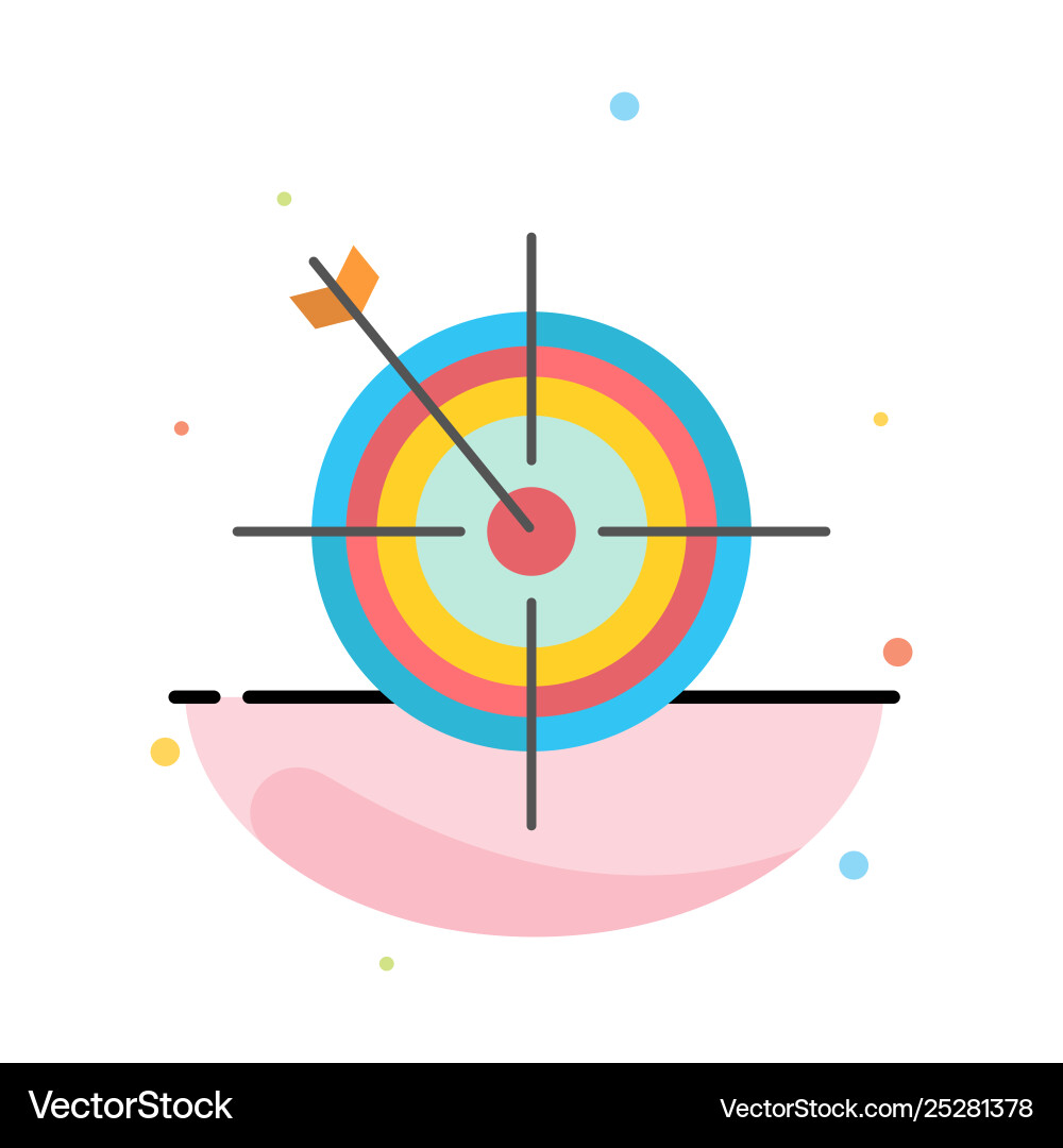 Focus board dart arrow target abstract flat color Focus board dart arrow target abstract flat color Vector Image