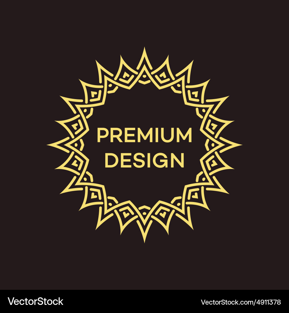 Geometric frame in mono line style Vector Image
