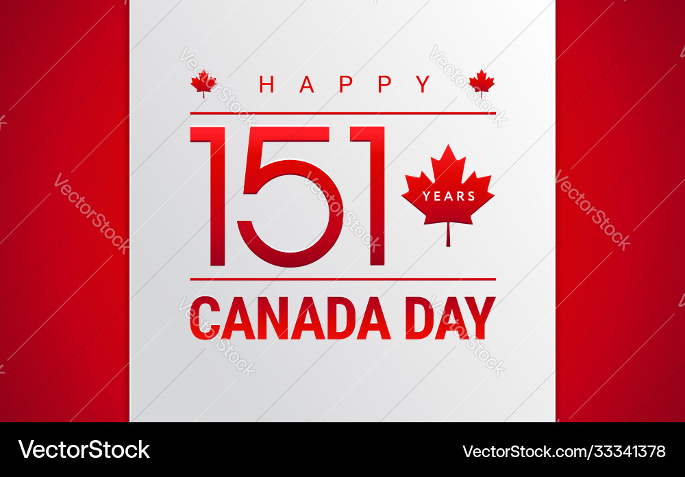 Happy canada Tageskarte - 151 Jahre Happy canada Tageskarte - 151 Jahre vektorbild