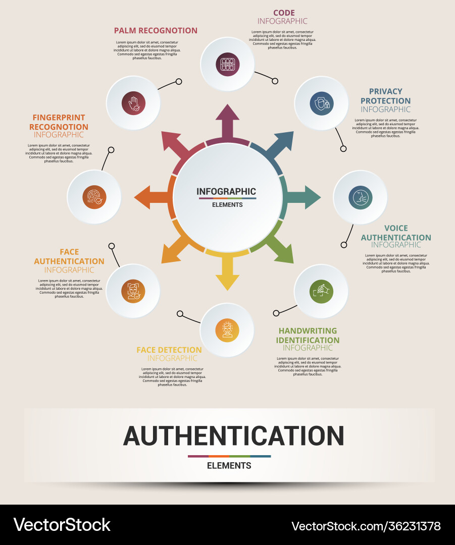 Infographic authentication template icons Infographic authentication template icons vector image