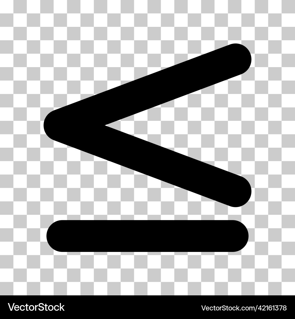 Less than or equal to mathematics symbol Less than or equal to mathematics symbol vector image