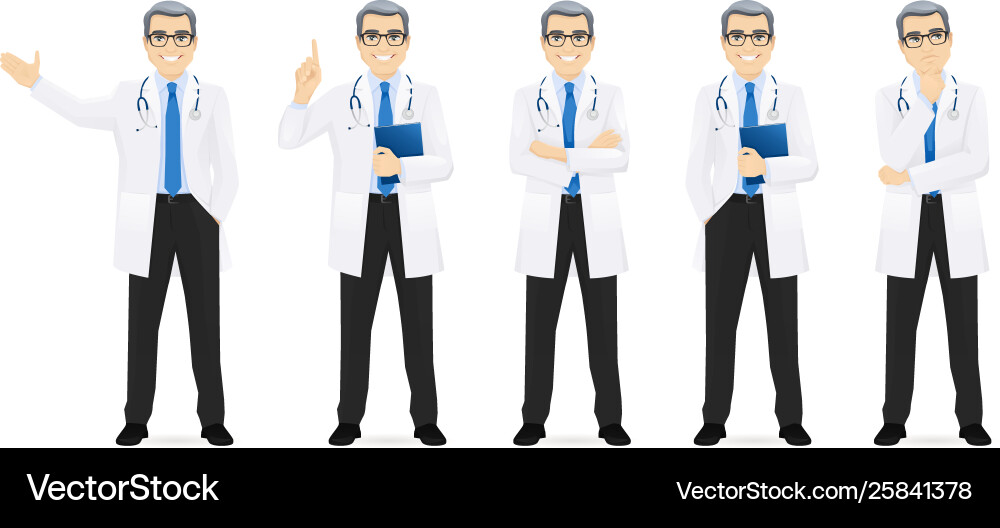 Male doctor set vector image