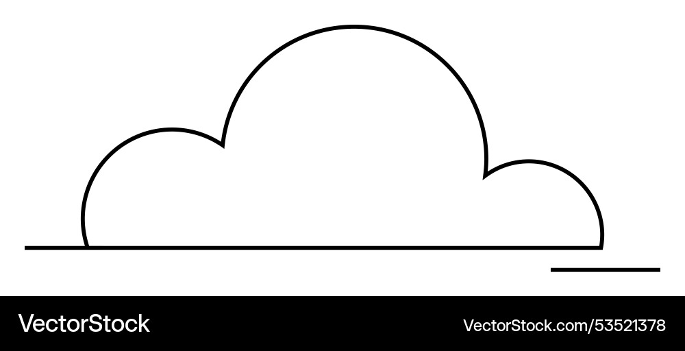 Minimalist cloud shape with horizontal line Minimalist cloud shape with horizontal line vector image