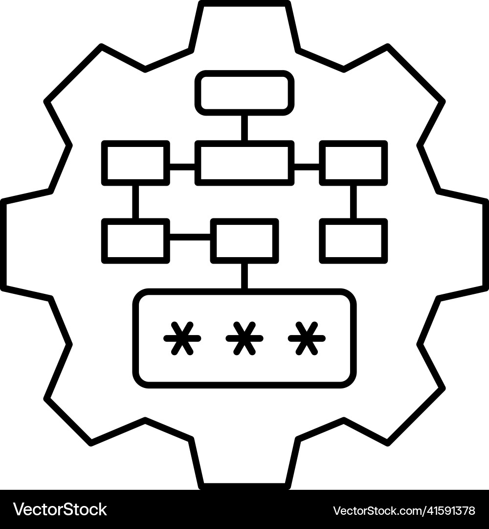 Multilevel password line icon Multilevel password line icon vector image