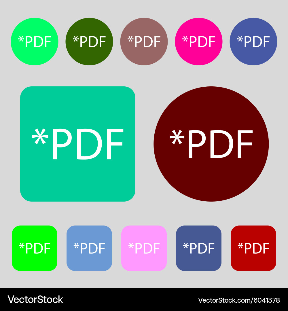 Pdf file document icon download button vector image