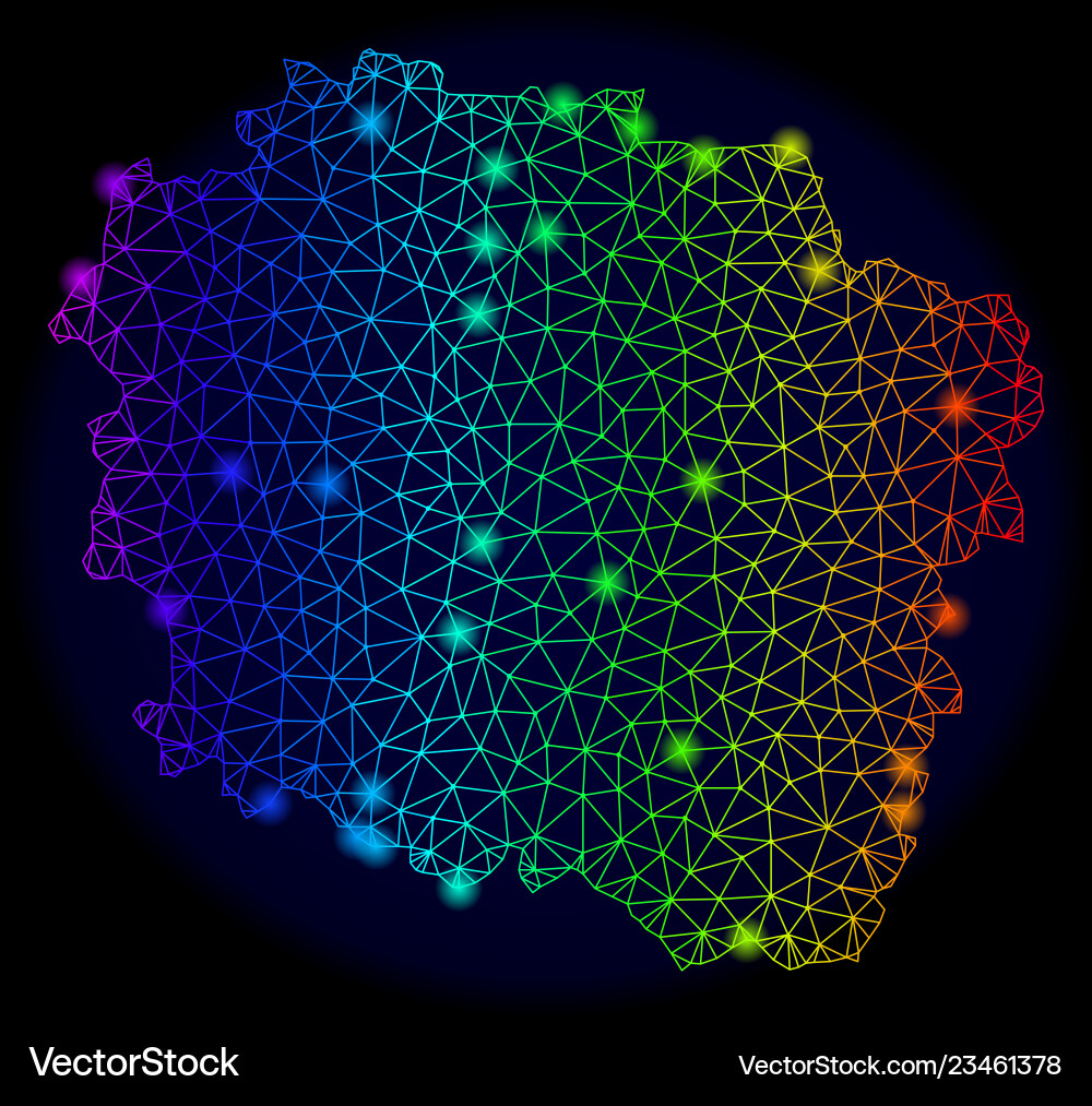 Polygonal network spectrum mesh map Polygonal network spectrum mesh map vector image