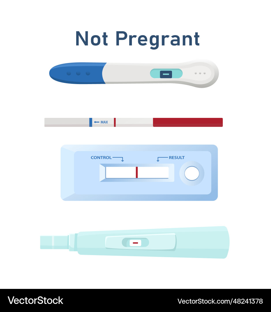 Pregnant test with negative result concept Pregnant test with negative result concept vector image