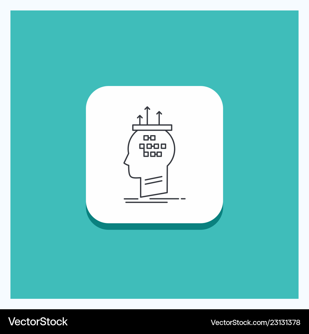 Round button for algorithm brain conclusion Round button for algorithm brain conclusion vector image