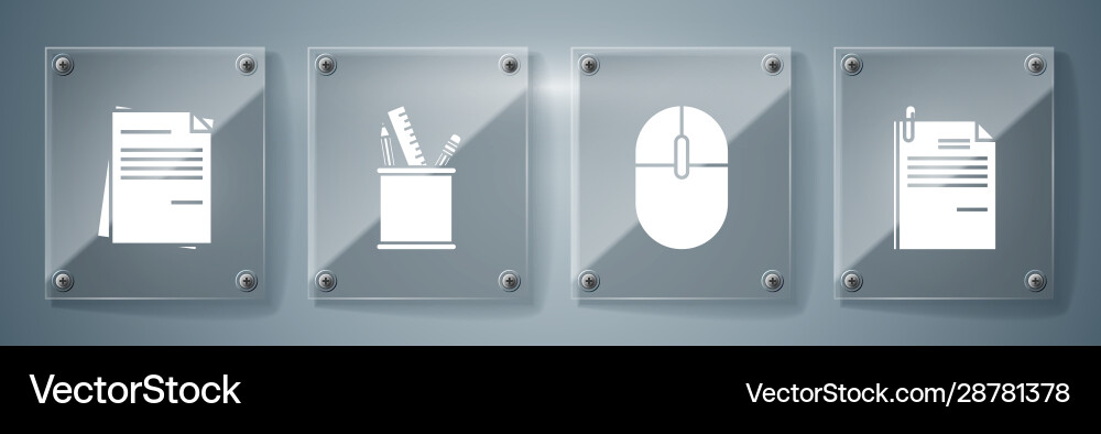 Set file document and paper clip computer mouse Set file document and paper clip computer mouse Vector Image