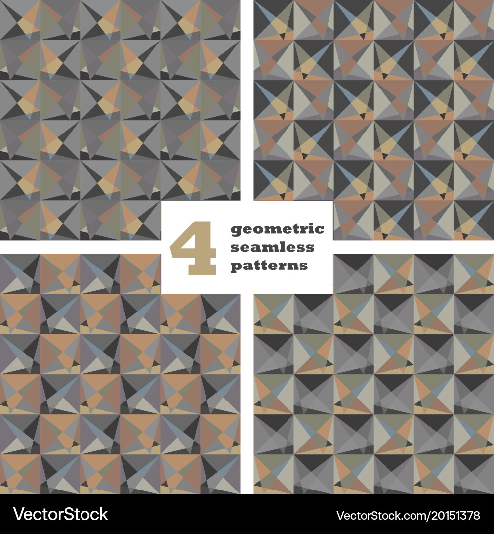 Set of geometric seamless pattern abstract vector image