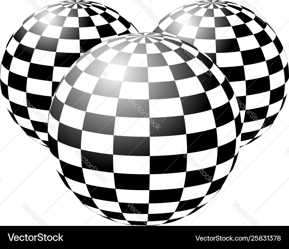 Sphere checkered - chequered 3d orb with checked Sphere checkered - chequered 3d orb with checked vector image