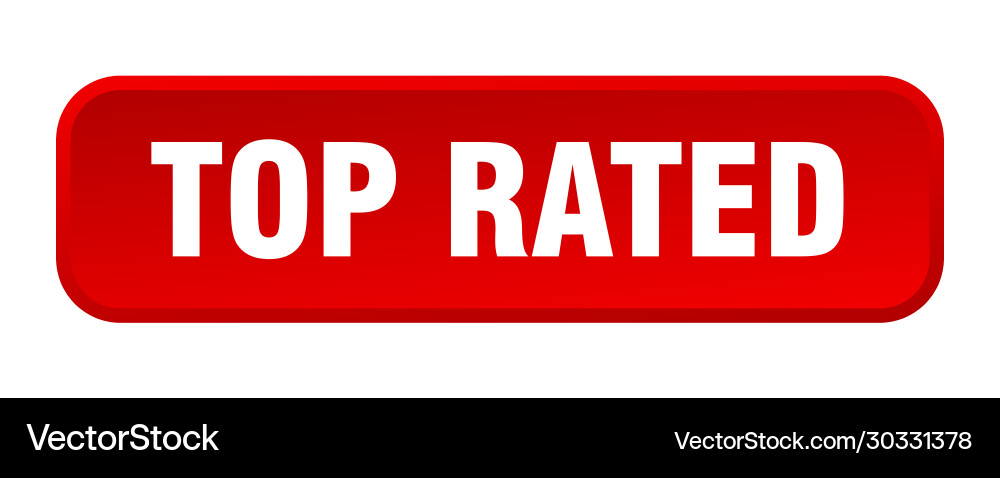 Top rated button square 3d push vector image
