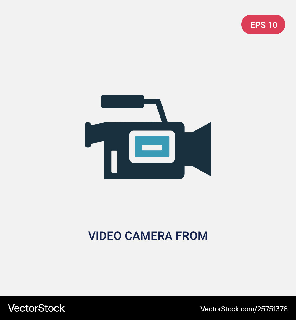 Two color video camera from side view icon Two color video camera from side view icon vector image