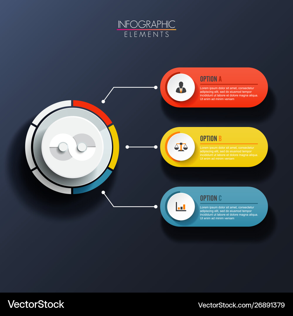 Abstract elements graph infographic template Abstract elements graph infographic template vector image