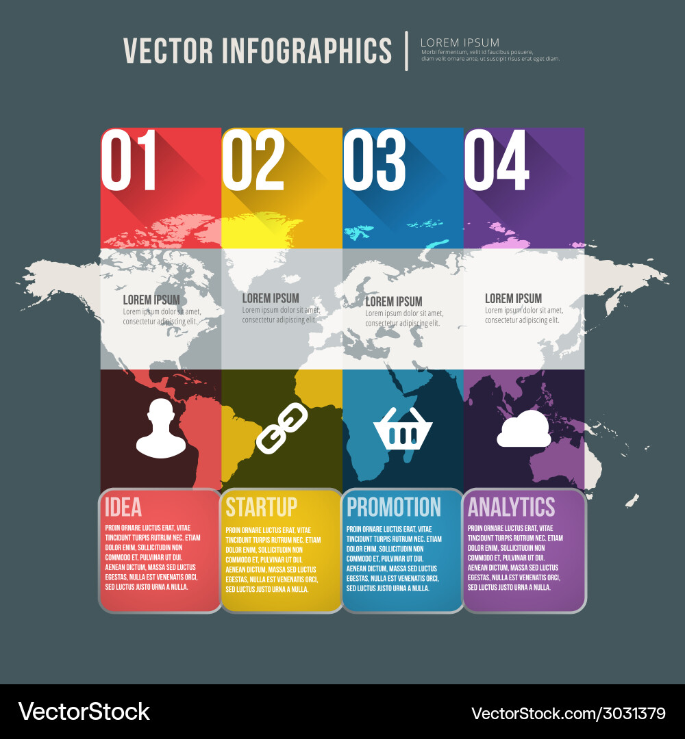 Abstract infographic flat design workflow layout vector image
