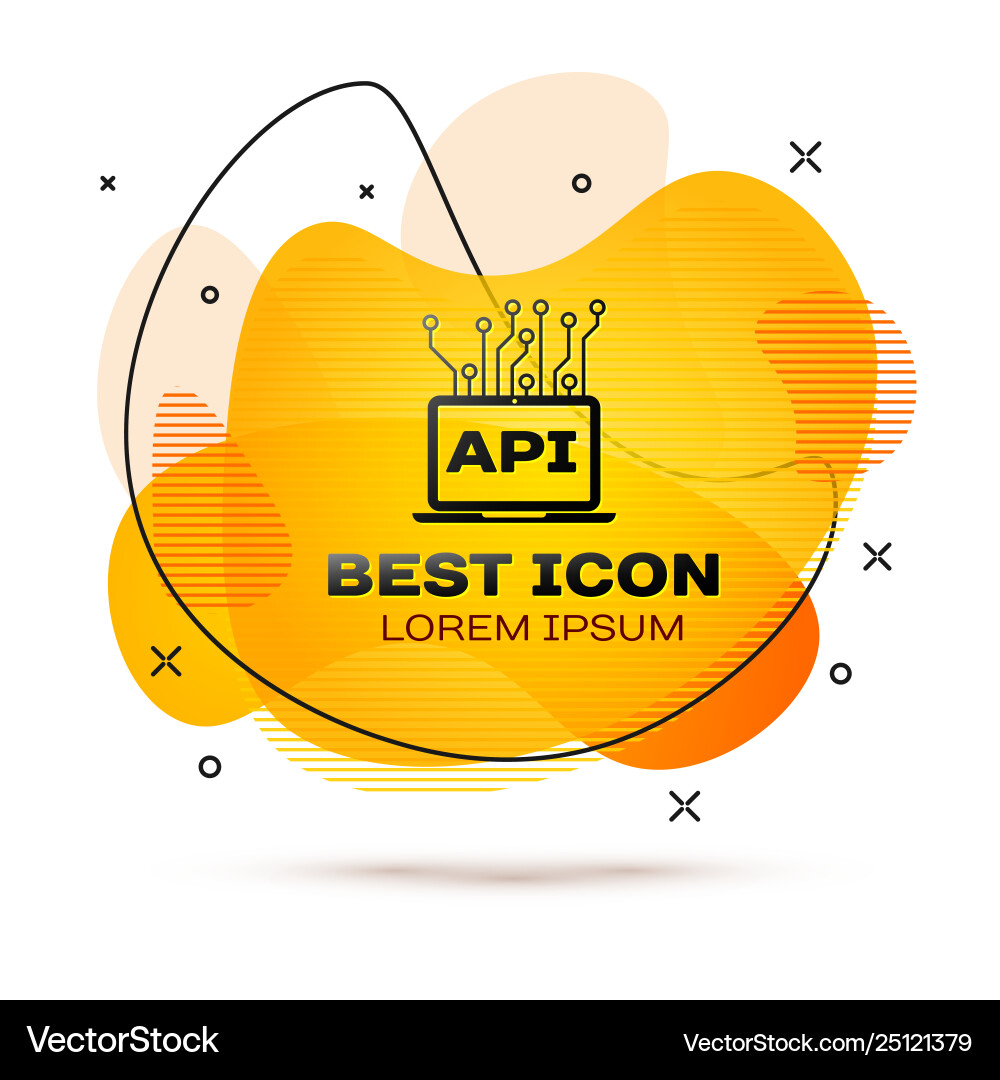 Black computer api interface icon isolated Black computer api interface icon isolated vector image