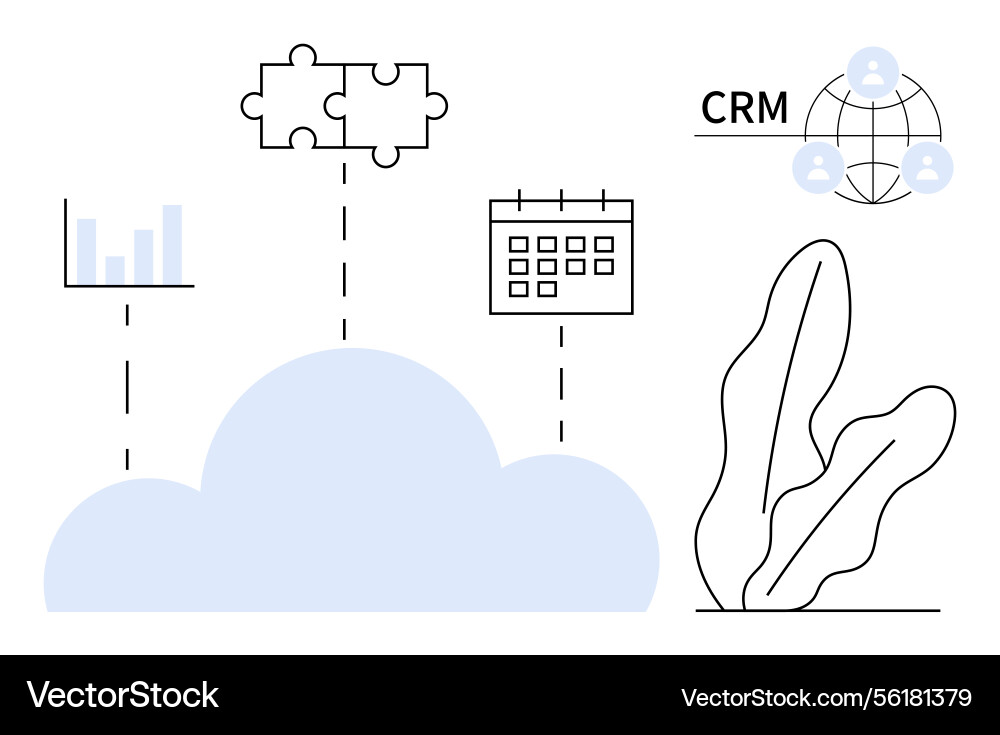 Cloud integration for crm data analytics Cloud integration for crm data analytics Vector Image