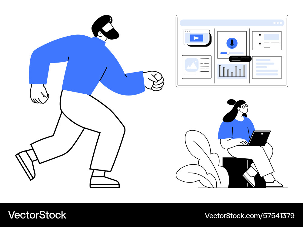 Dynamic workflow with team collaboration Dynamic workflow with team collaboration vector image