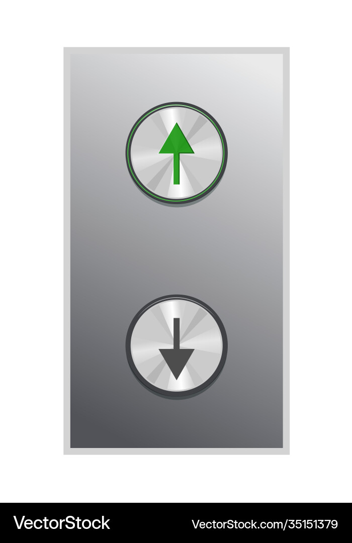 Elevator panel with up and down arrow button Vector Image