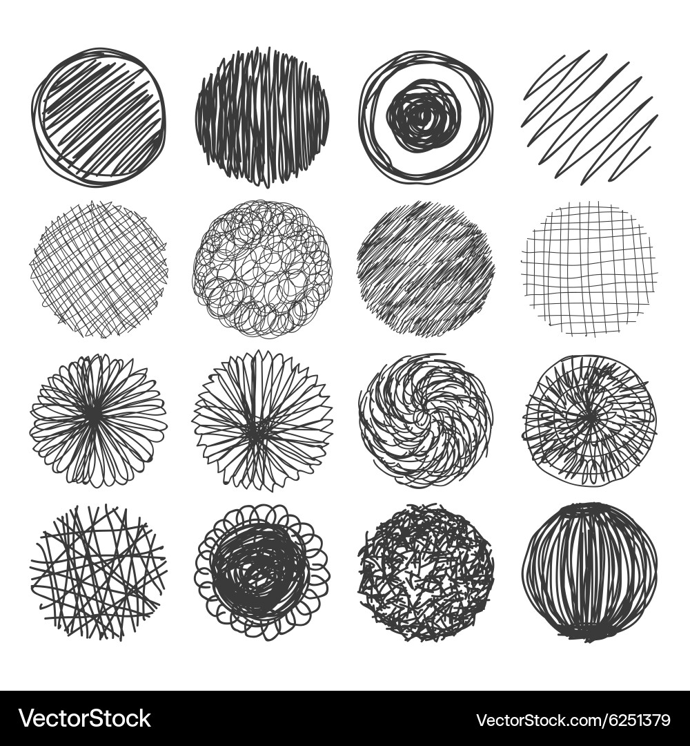 Hand Drawn Circle Elements - Logo & Branding Vector Image