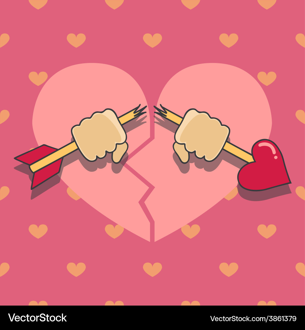 Hands with broken arrow vector image