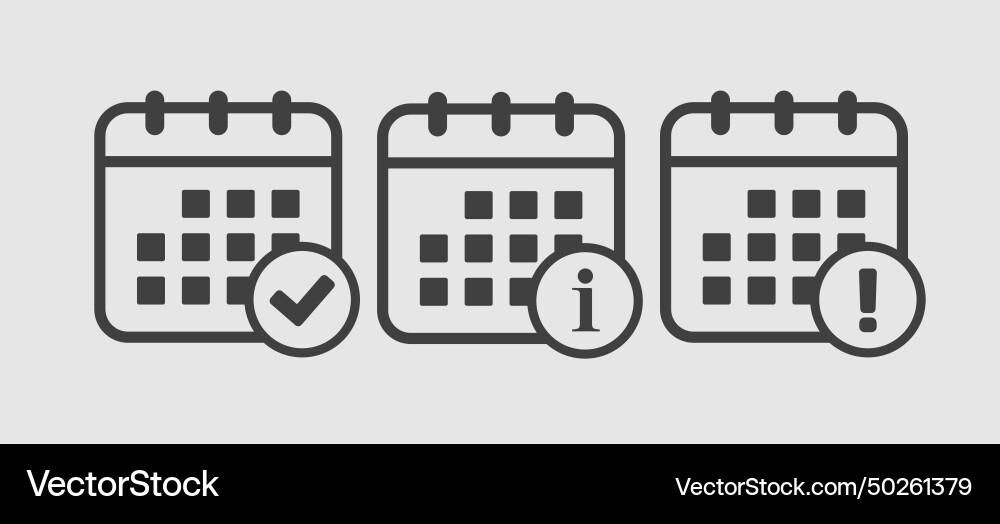 Icon calendar - popup message check info error vector image