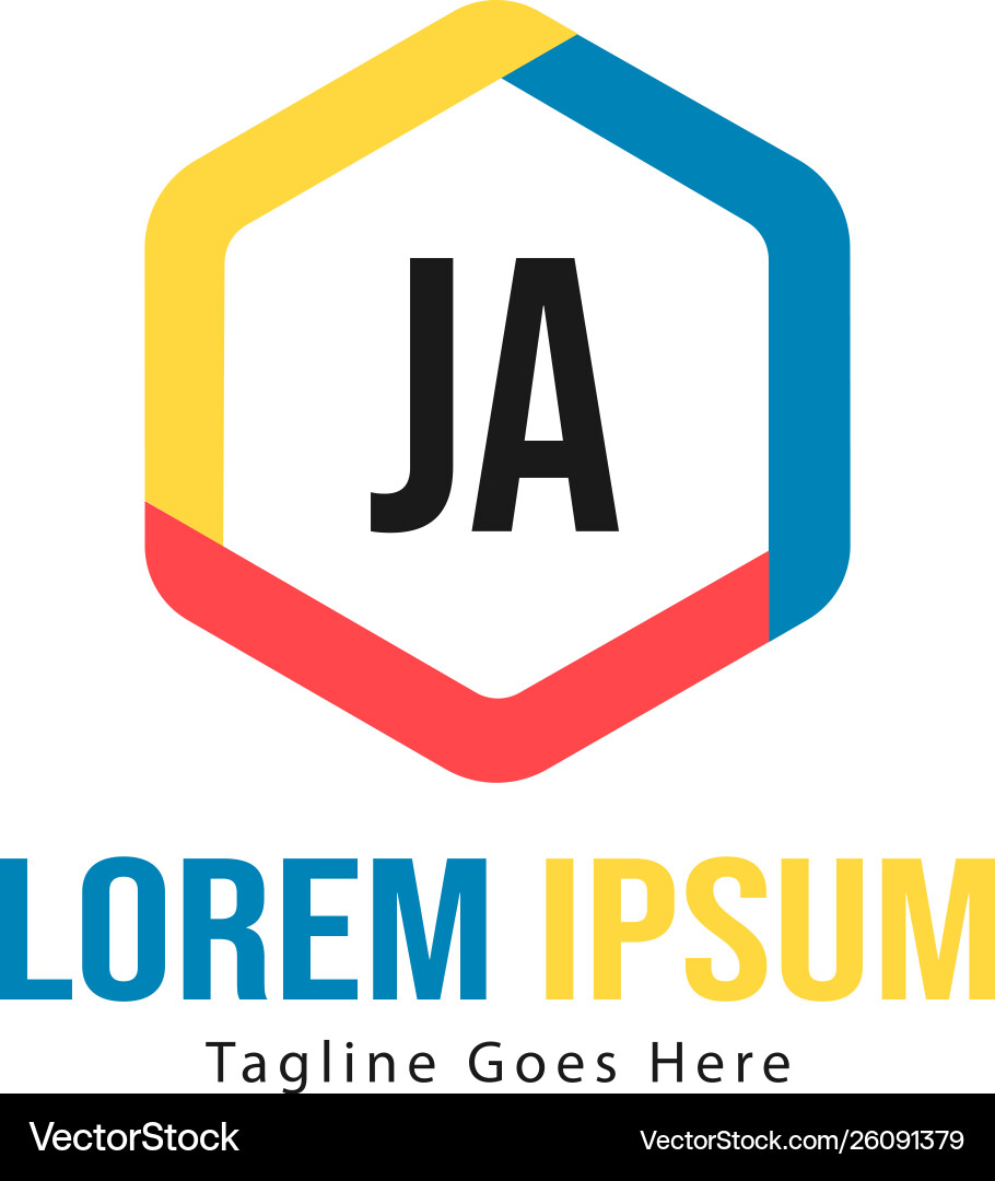 Initial ja logo template with modern frame Vector Image
